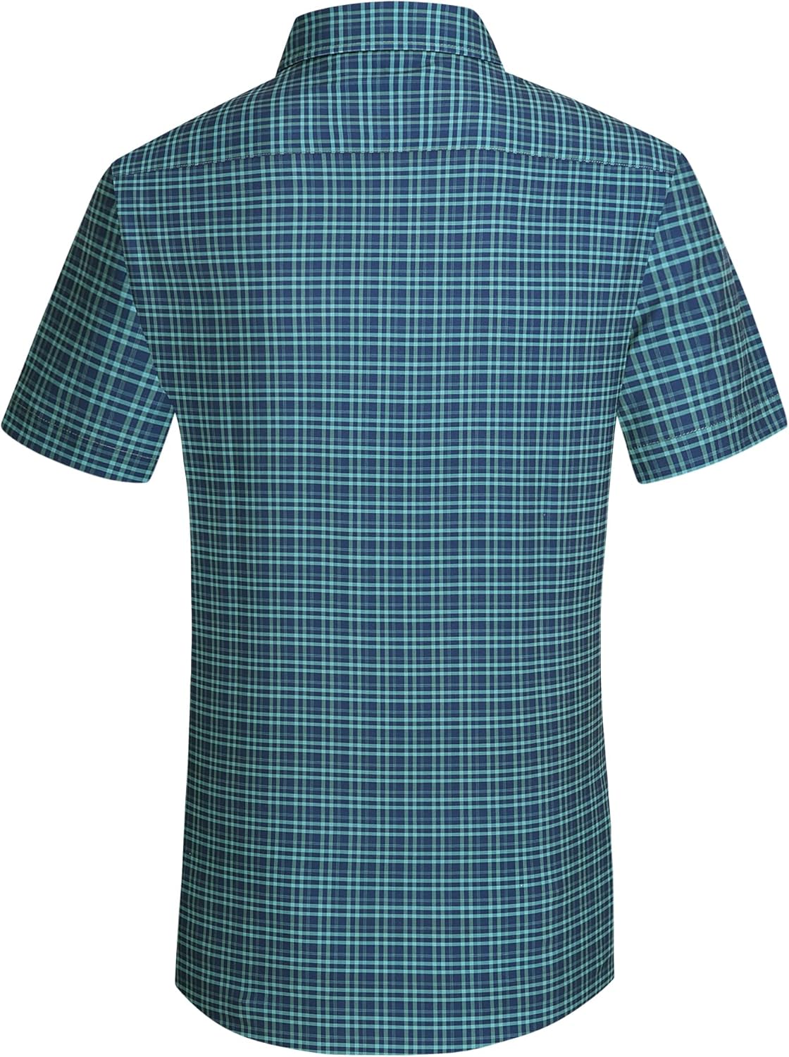 Alex Vando Mens Button Down Shirts Wrinkle Free 4-Way Stretch Short Sleeve Business Casual Shirt