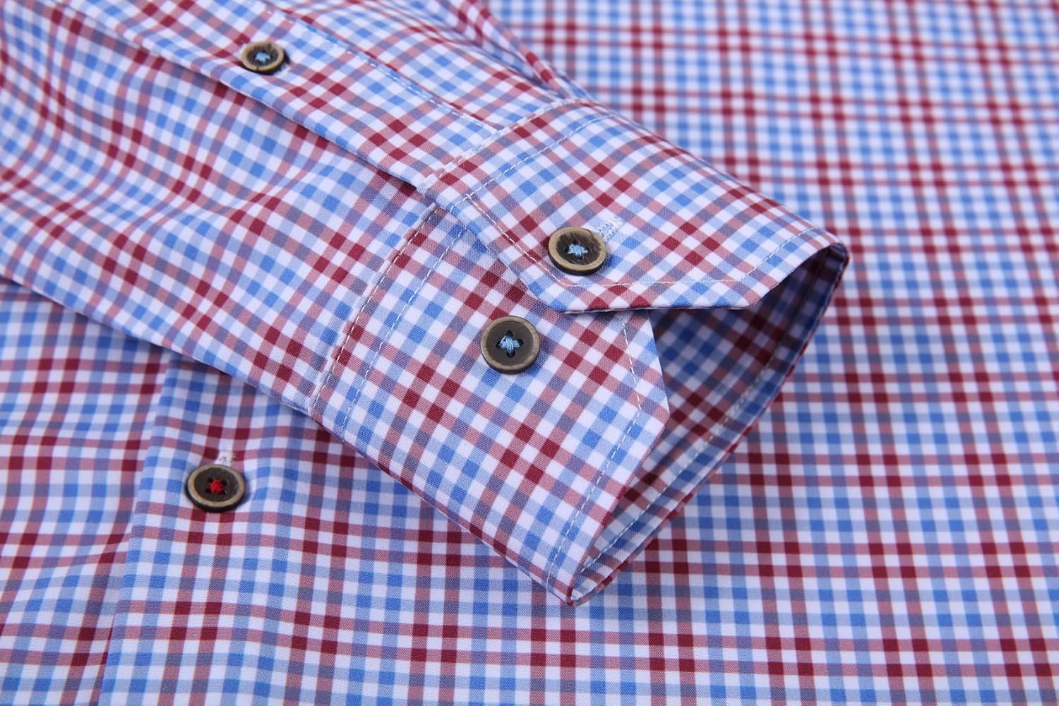 Alex Vando Mens Button Down Shirts Wrinkle Free 4-Way Stretch Print Business Casual Shirt