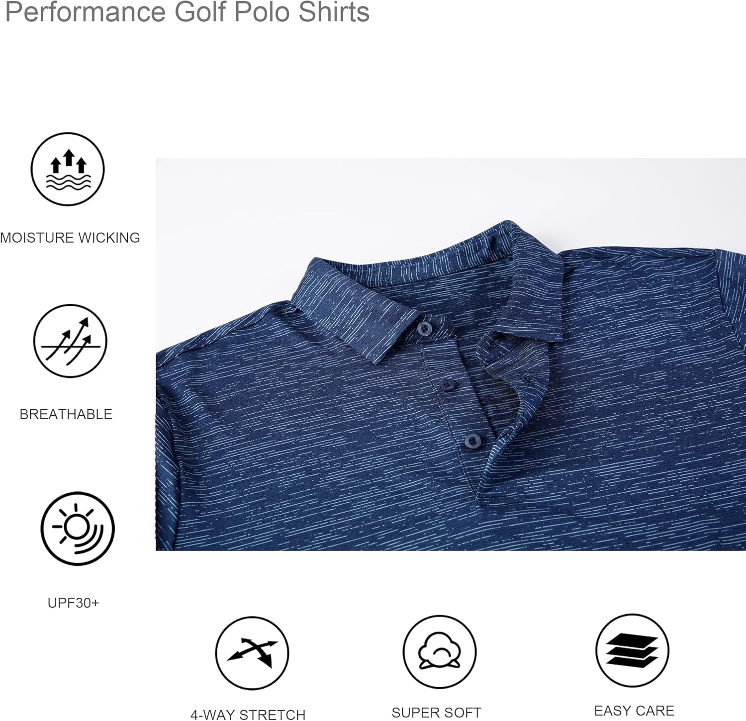 Alex Vando Men's Golf Shirt Quick Dry Polo Shirt