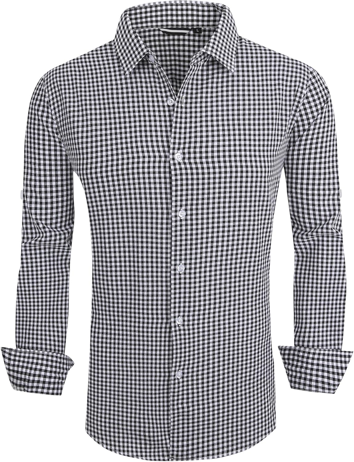Alex Vando Mens Seersucker Dress Shirts Striped Business Casual Cotton Shirts for Men