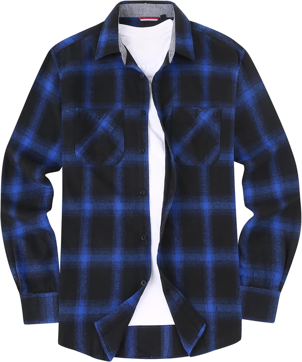 Alex Vando Men's Casual Plaid Flannel Shirt