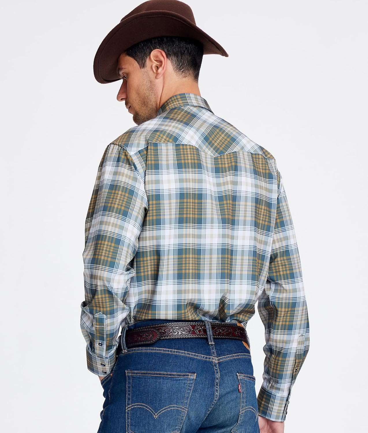 Alex Vando Mens Western Shirts Long Sleeve Casual Cowboy Shirts for Men