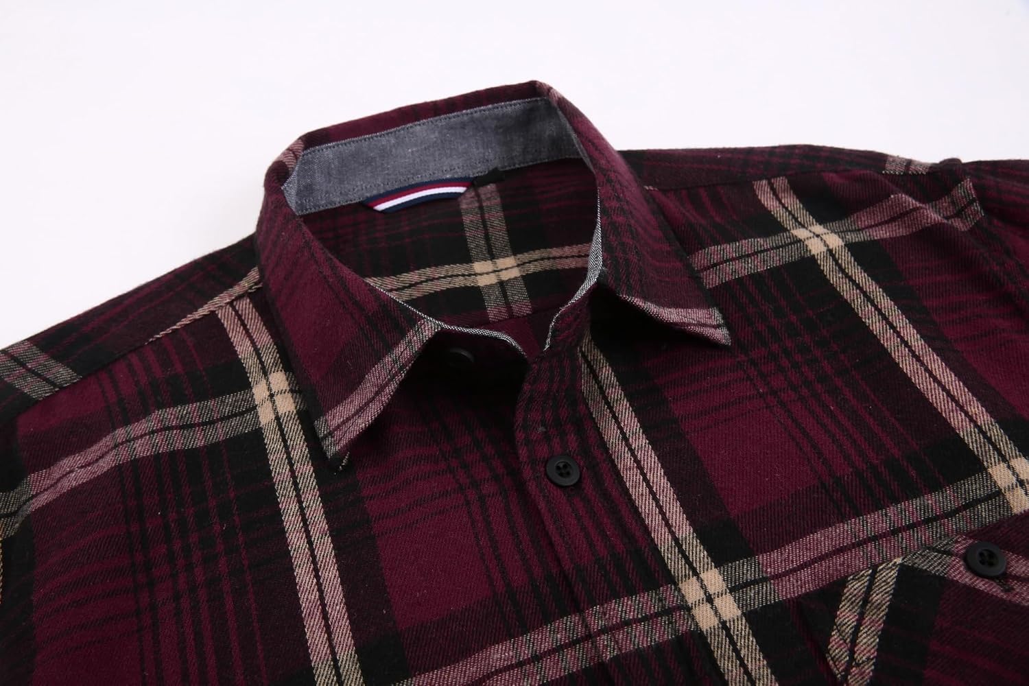 Alex Vando Men's Casual Plaid Flannel Shirt