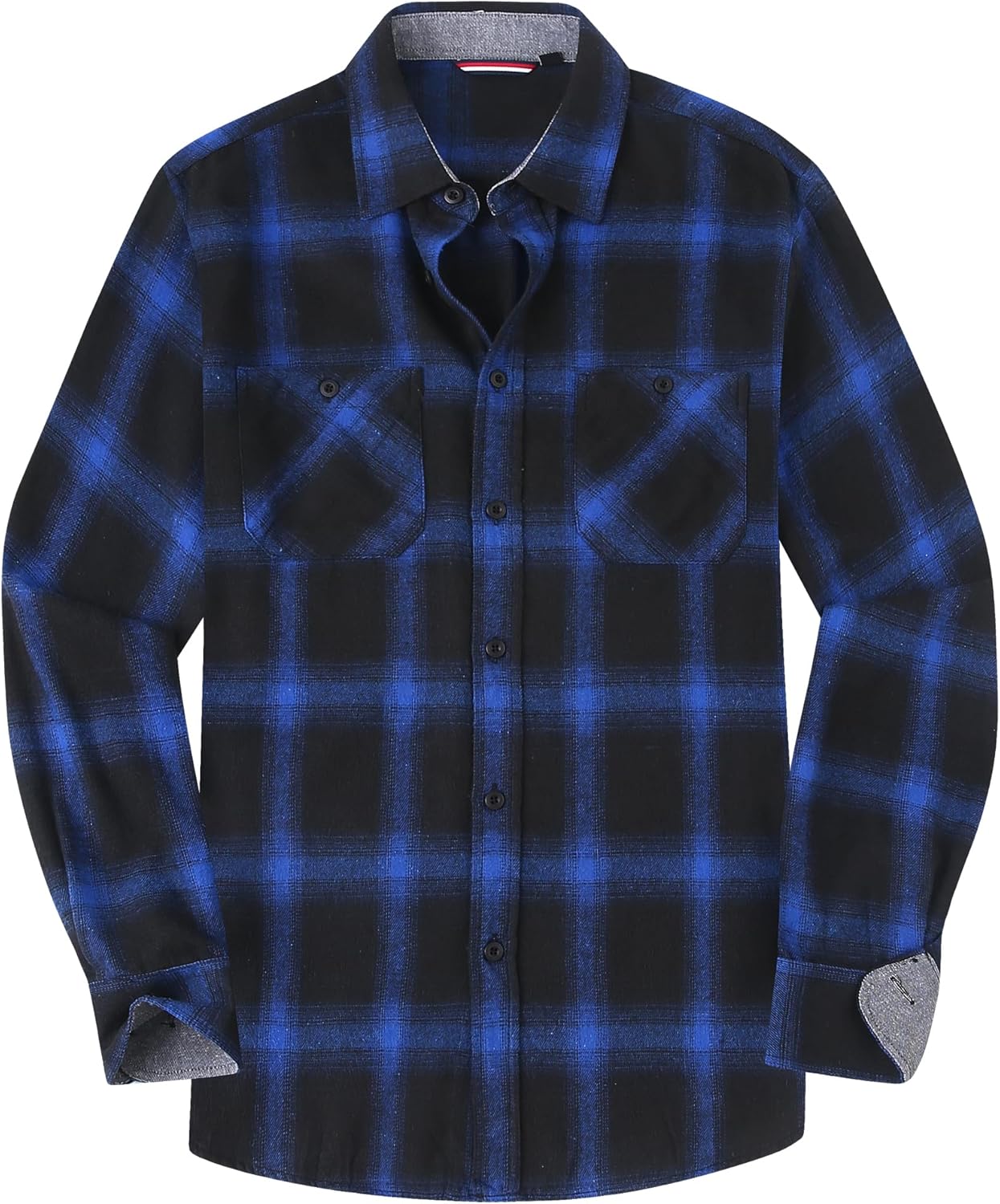 Alex Vando Men's Casual Plaid Flannel Shirt
