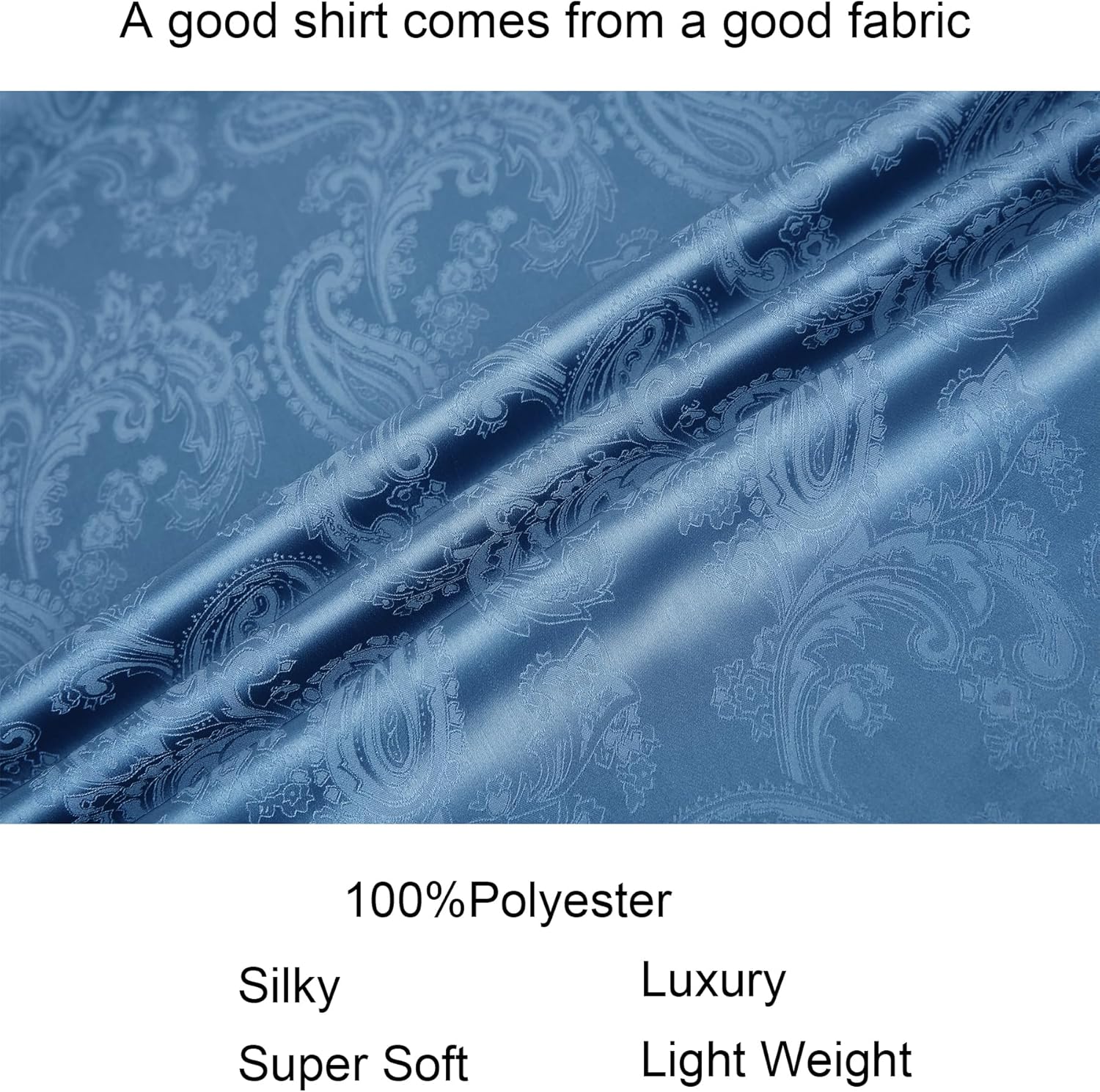 Alex Vando Mens Luxury Satin Dress Shirt Long Sleeve Silk Shiny Sateen Party Shirt