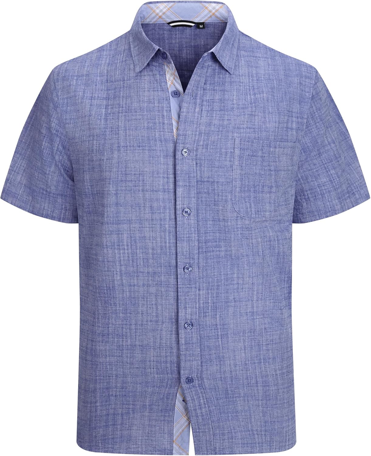 Alex Vando Mens Dress Shirts 4-Way Stretch Wrinkle Free Regular Fit Short Sleeve Men Button Down Shirt