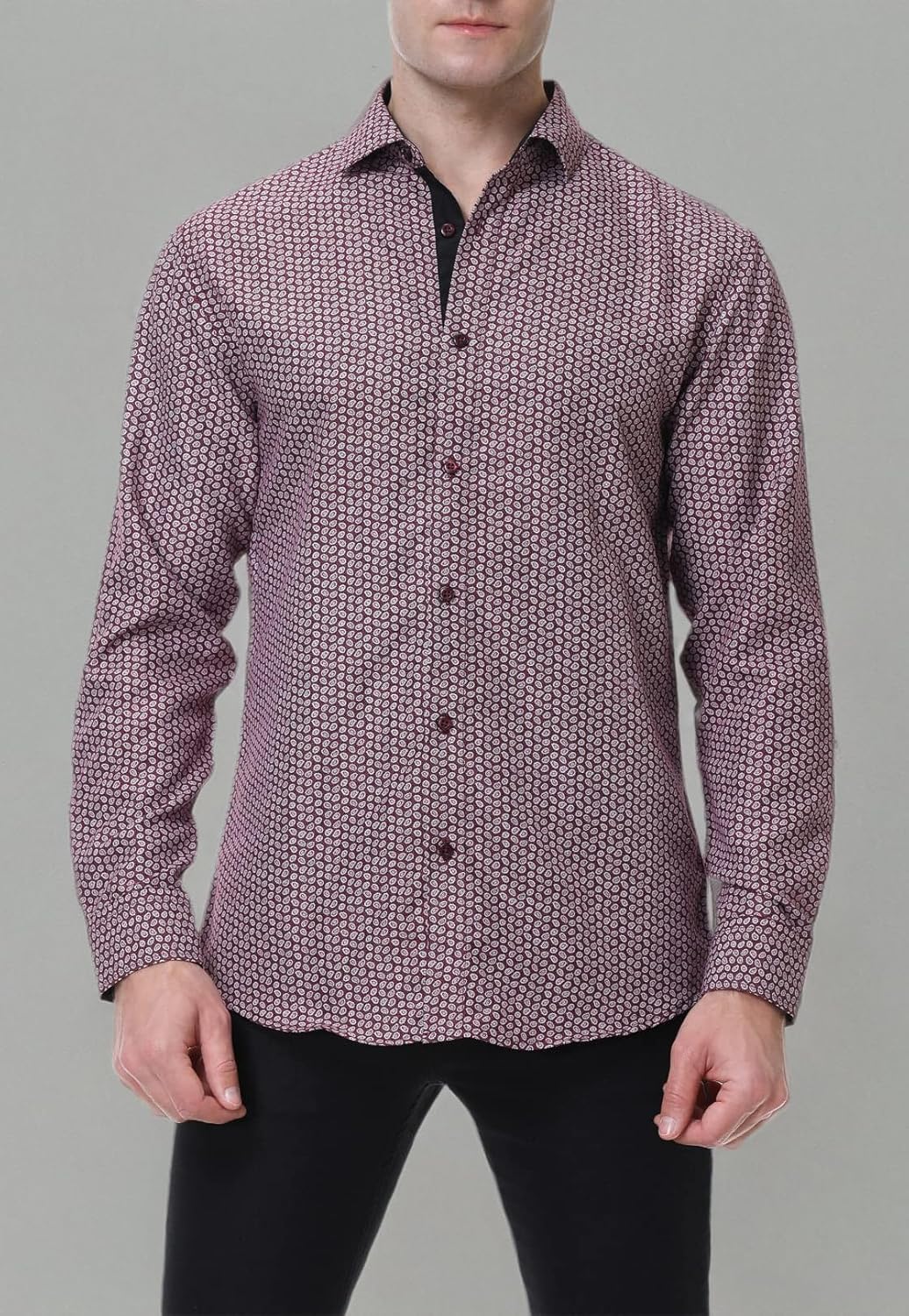 Alex Vando Mens Printed Dress Shirts Long Sleeve Regular Fit Button Down Shirt