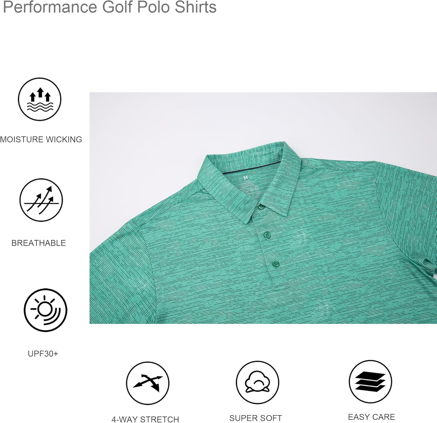 Alex Vando Men's Golf Shirt Quick Dry Polo Shirt