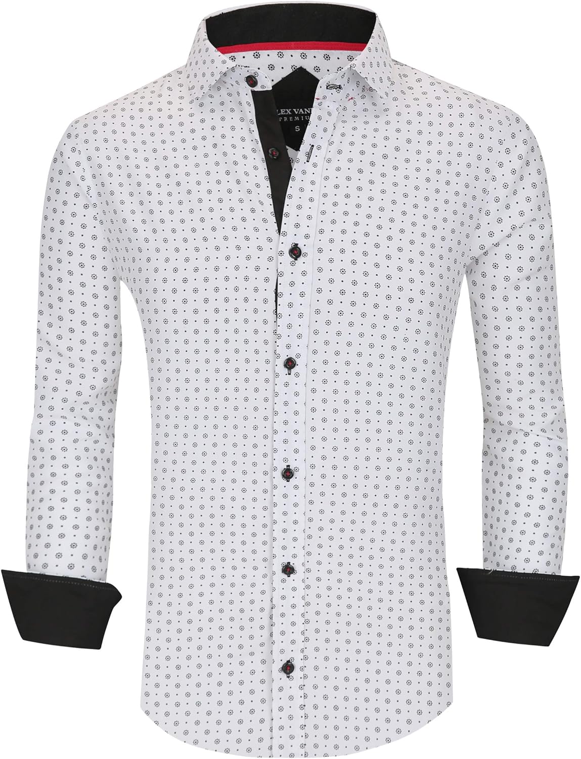 Alex Vando Mens Printed Dress Shirts Long Sleeve Regular Fit Button Down Shirt