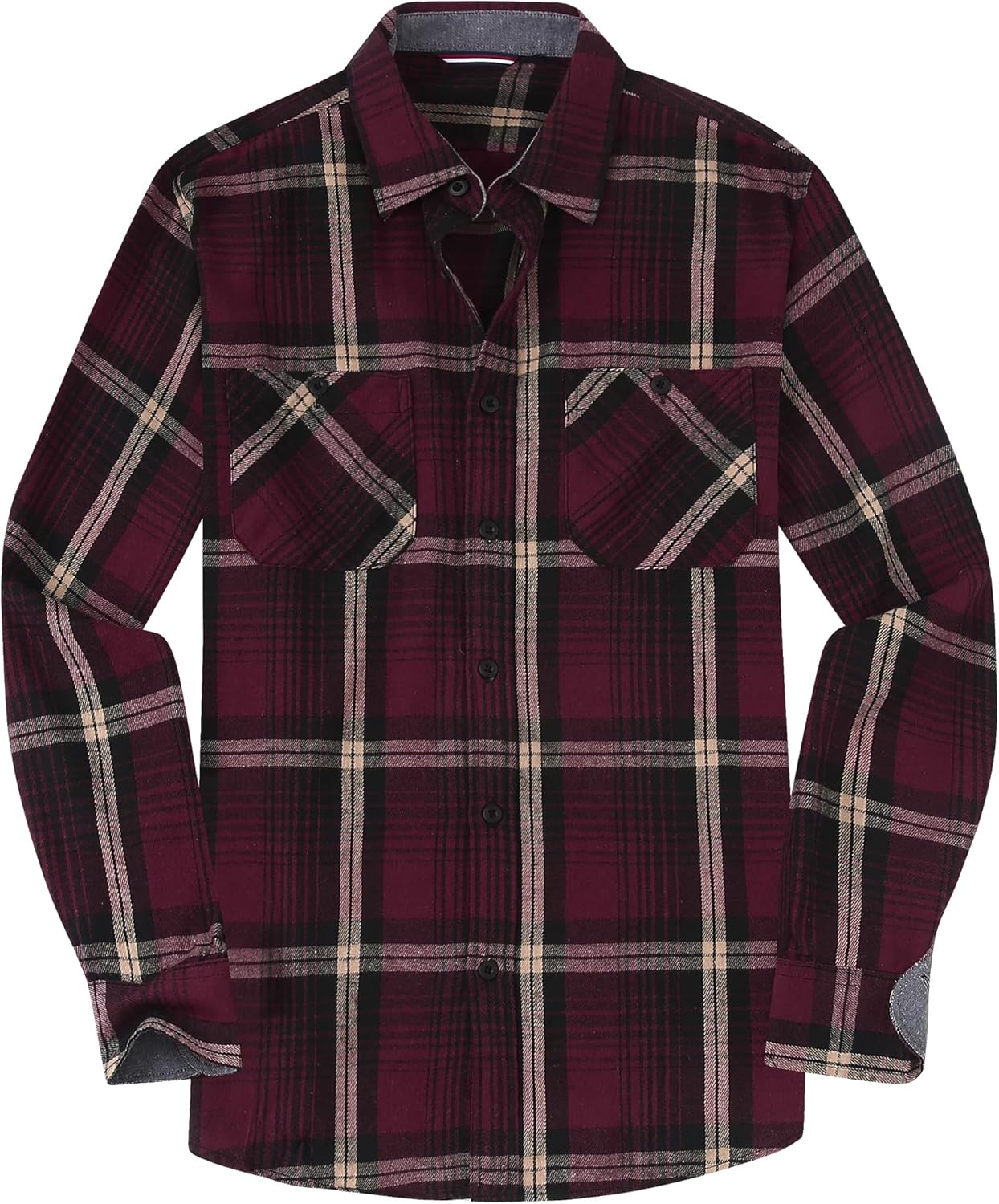 Alex Vando Men's Casual Plaid Flannel Shirt