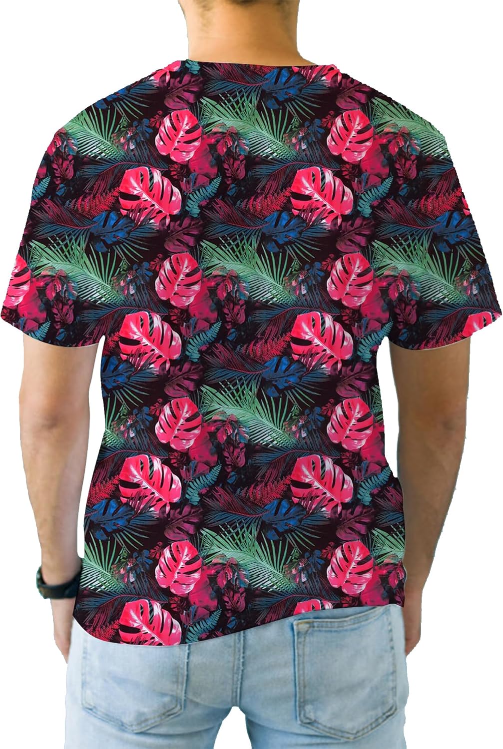 Alex Vando Mens Tie-Dye Printed 4-Way Stretch T-Shirts Short Sleeve Casual Shirt for Men