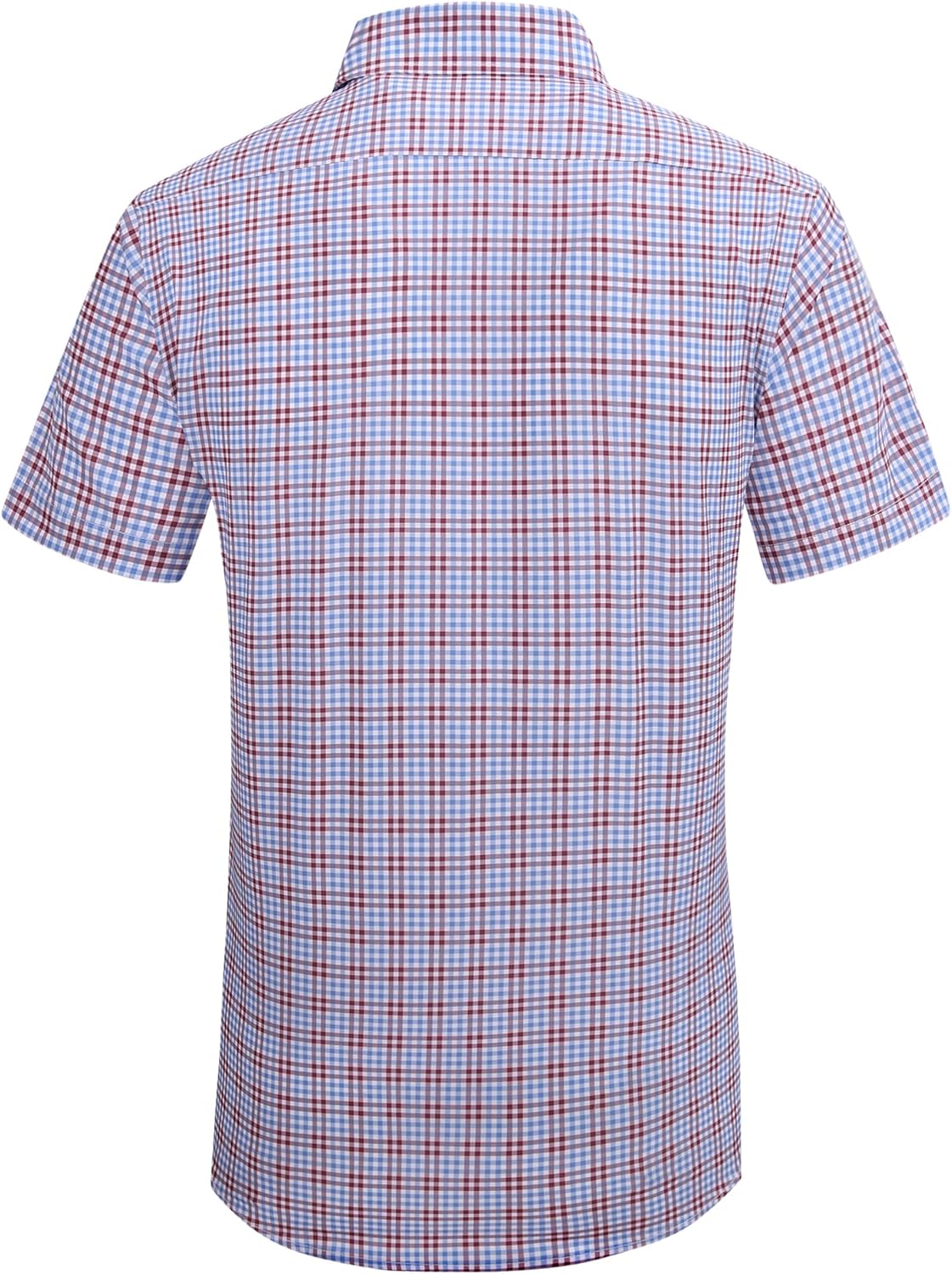Alex Vando Mens Button Down Shirts Wrinkle Free 4-Way Stretch Short Sleeve Business Casual Shirt