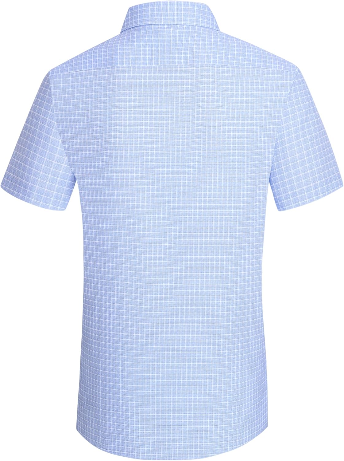Alex Vando Mens Button Down Shirts Wrinkle Free 4-Way Stretch Short Sleeve Business Casual Shirt