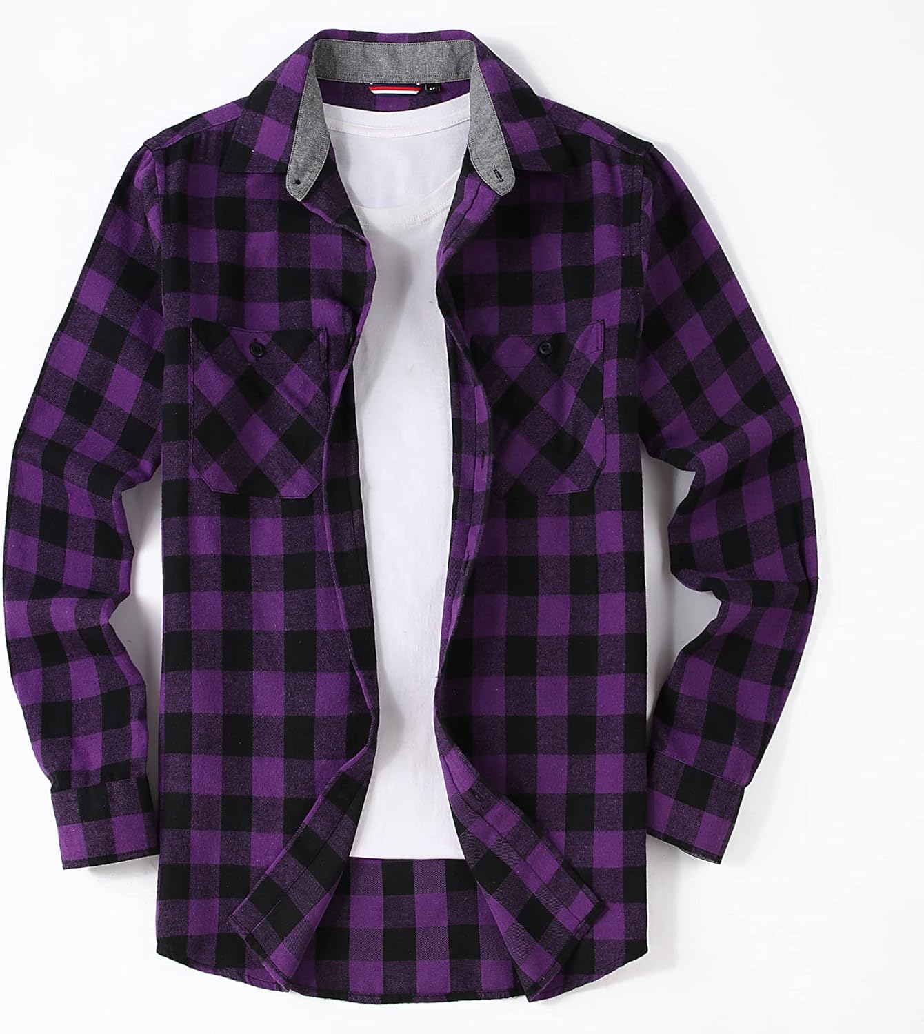 Alex Vando Men's Casual Plaid Flannel Shirt