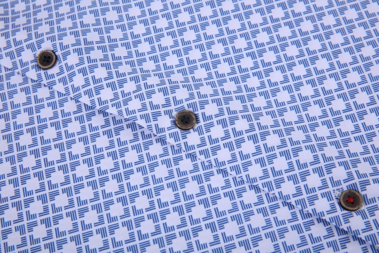Alex Vando Mens Button Down Shirts Wrinkle Free 4-Way Stretch Print Business Casual Shirt
