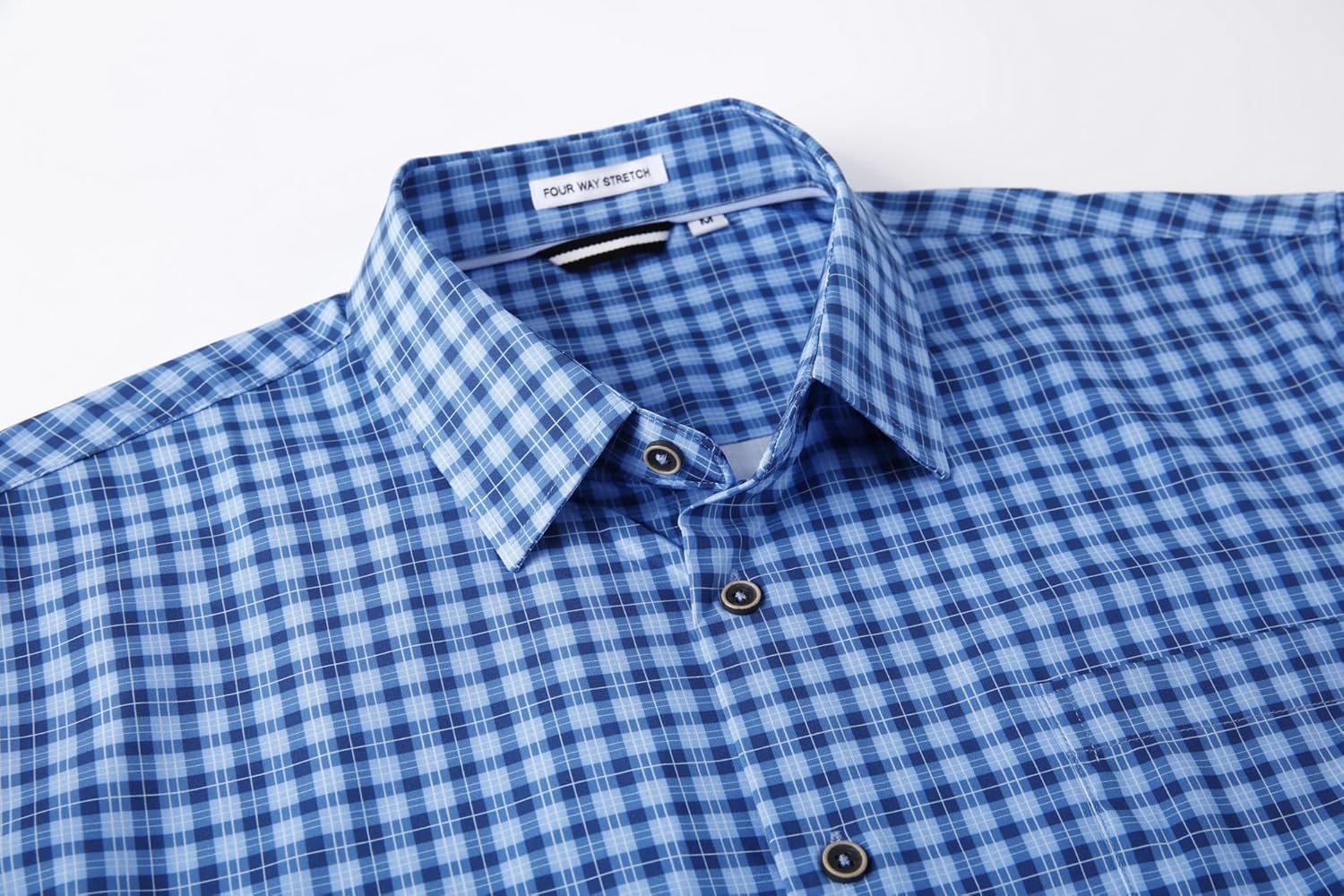 Alex Vando Mens Button Down Shirts Wrinkle Free 4-Way Stretch Print Business Casual Shirt