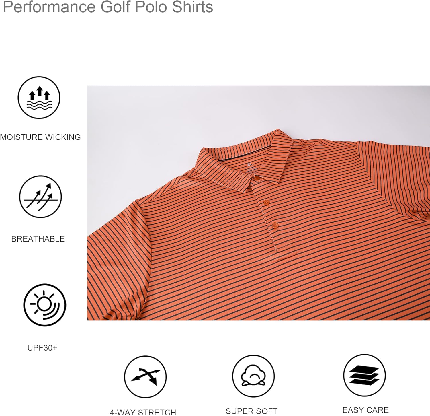 Alex Vando Men's Golf Shirt Quick Dry Polo Shirt