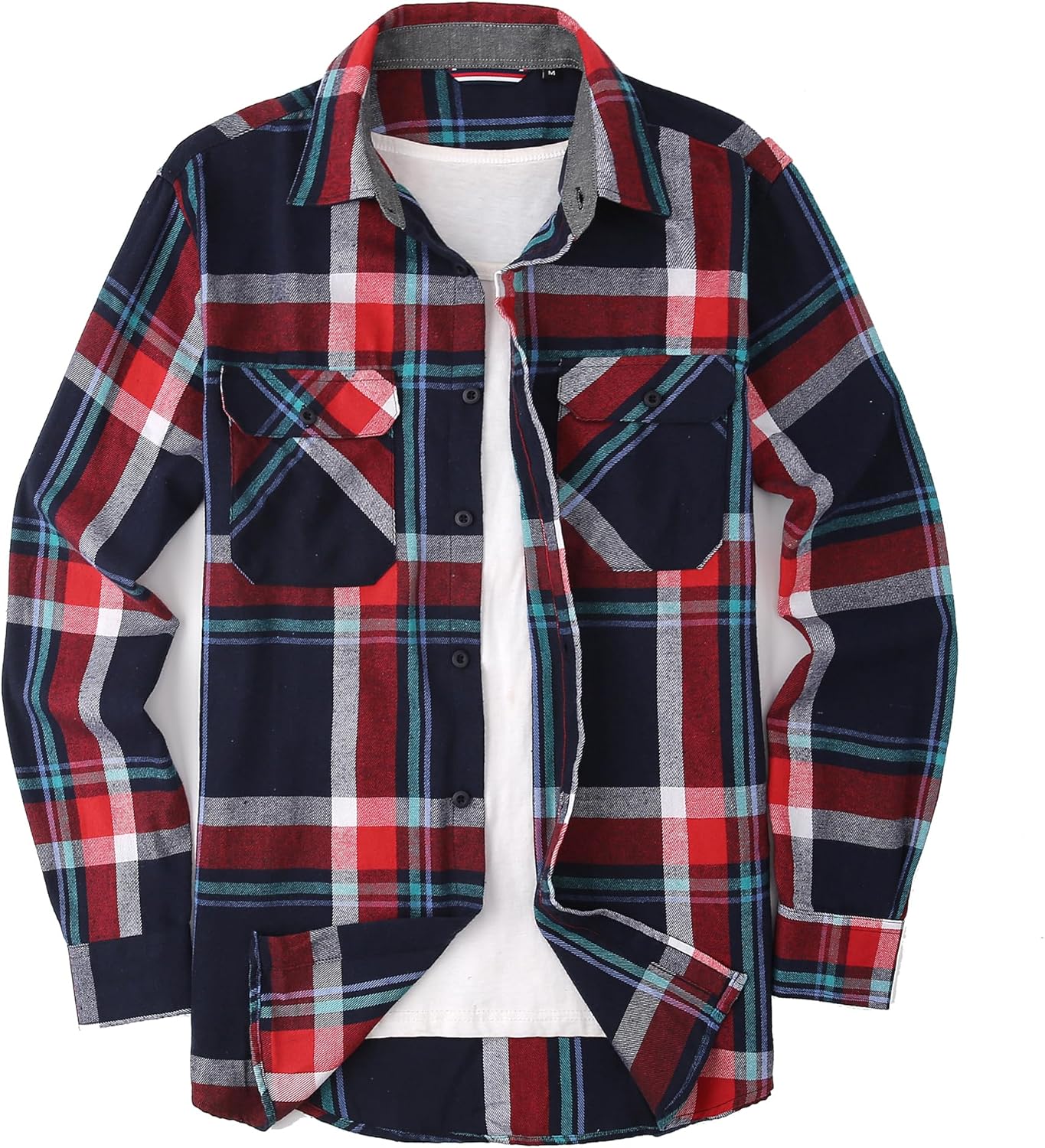 Alex Vando Men's Casual Plaid Flannel Shirt