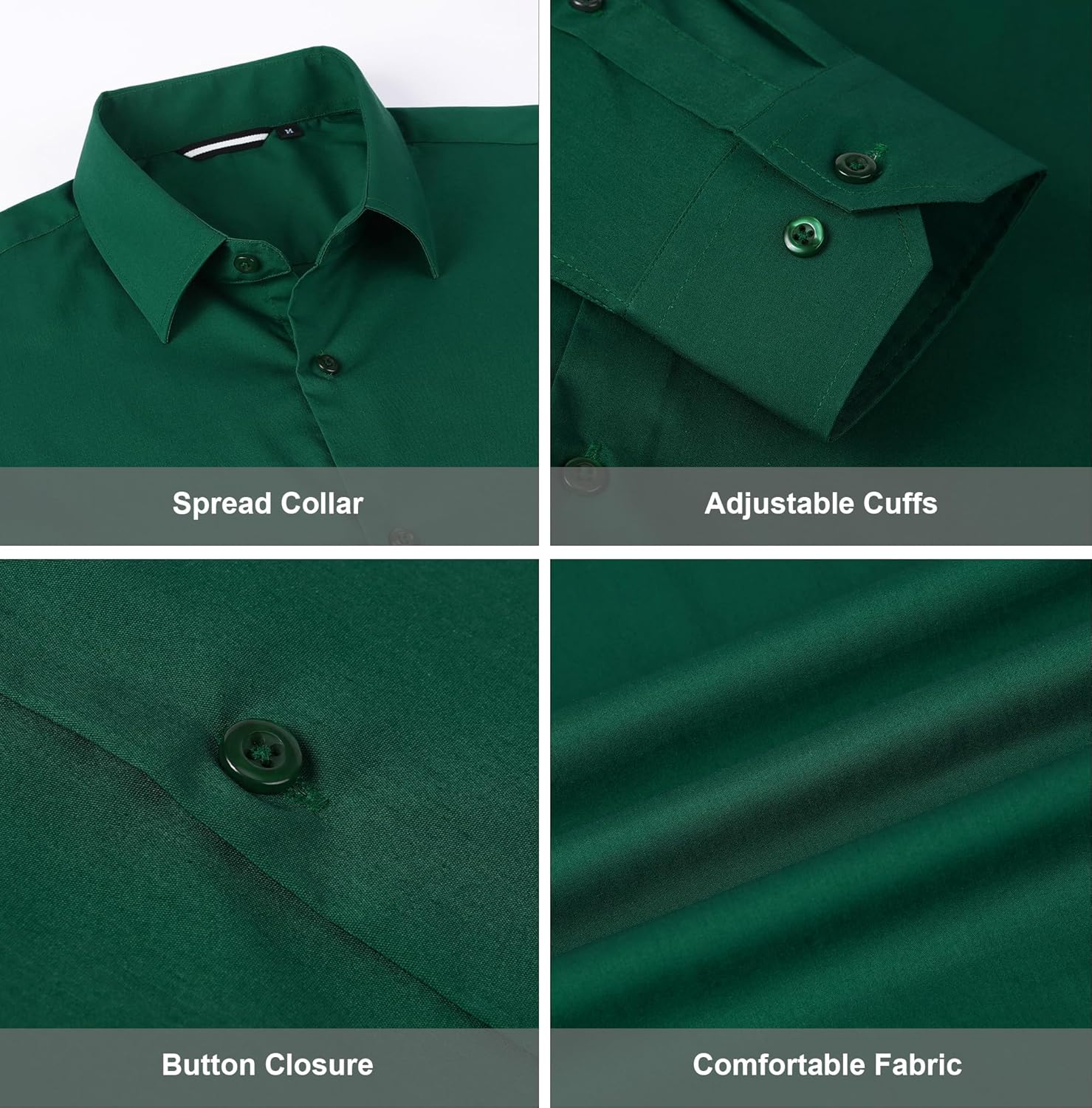 Alex Vando Mens Dress Shirt Wrinkle Free Regular Fit 4-Way Stretch Button Down Shirts
