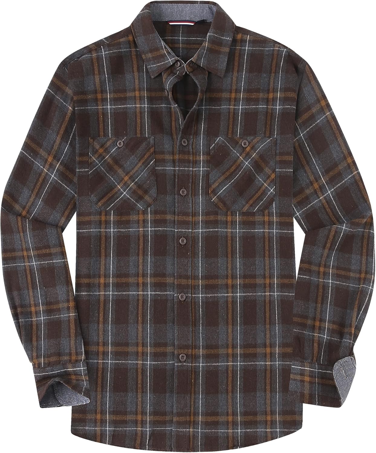 Alex Vando Men's Casual Plaid Flannel Shirt