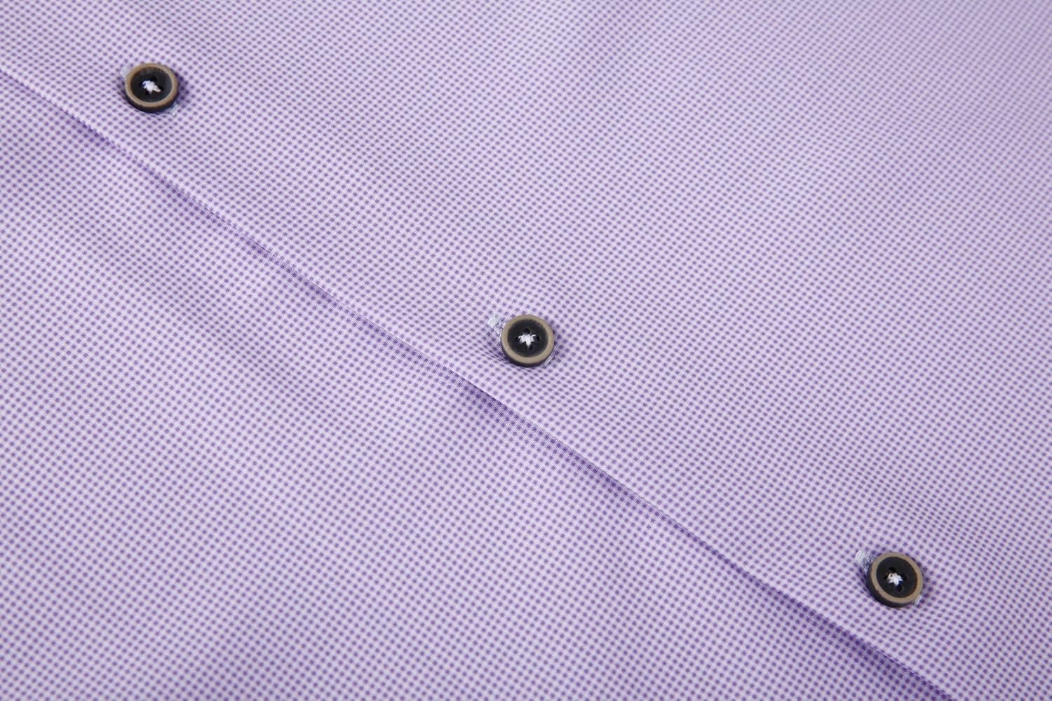 Alex Vando Mens Button Down Shirts Wrinkle Free 4-Way Stretch Print Business Casual Shirt