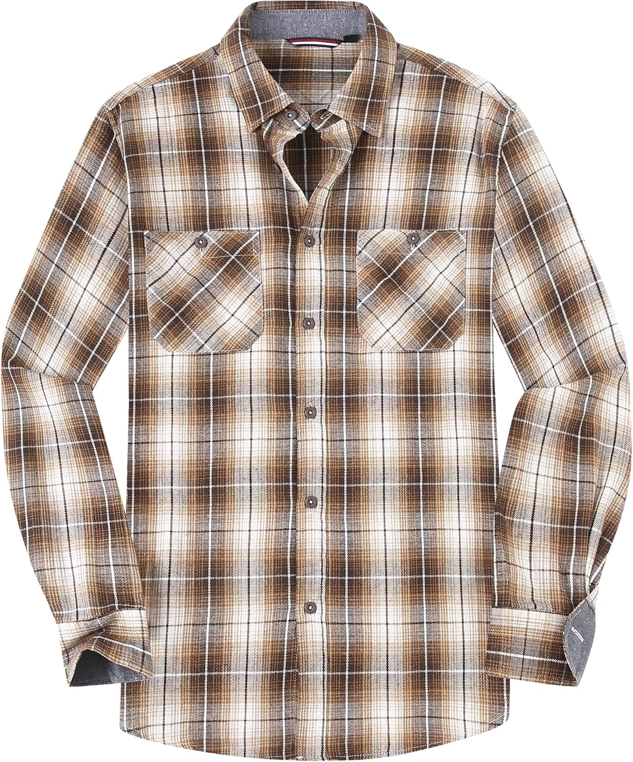 Alex Vando Men's Casual Plaid Flannel Shirt