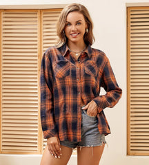 Alex Vando Womens Flannel Shirt Regular Long Sleeve Button Down Flannel Shirts for Women