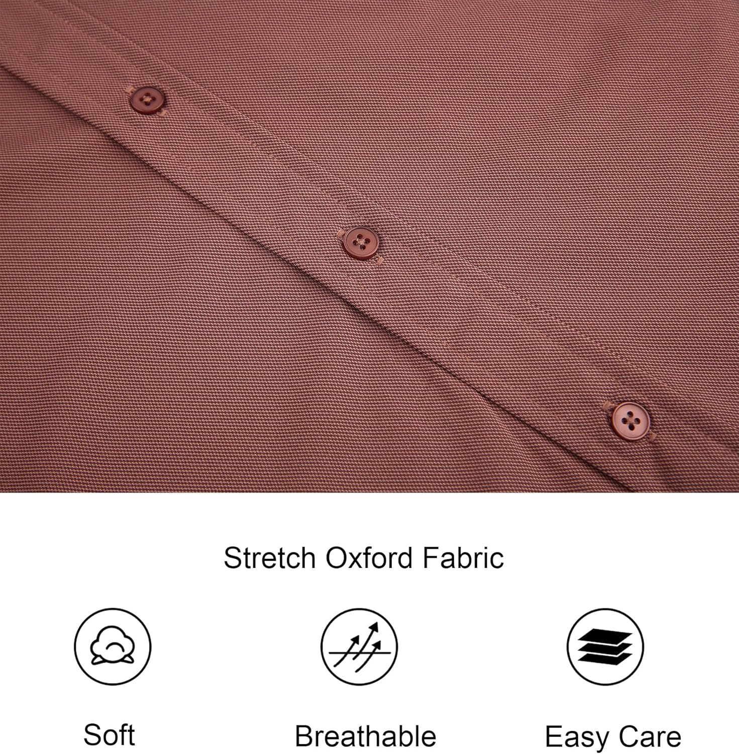 Alex Vando Mens Oxford Shirts Wrinkle Free Quick-Dry Casual Button Down Shirt