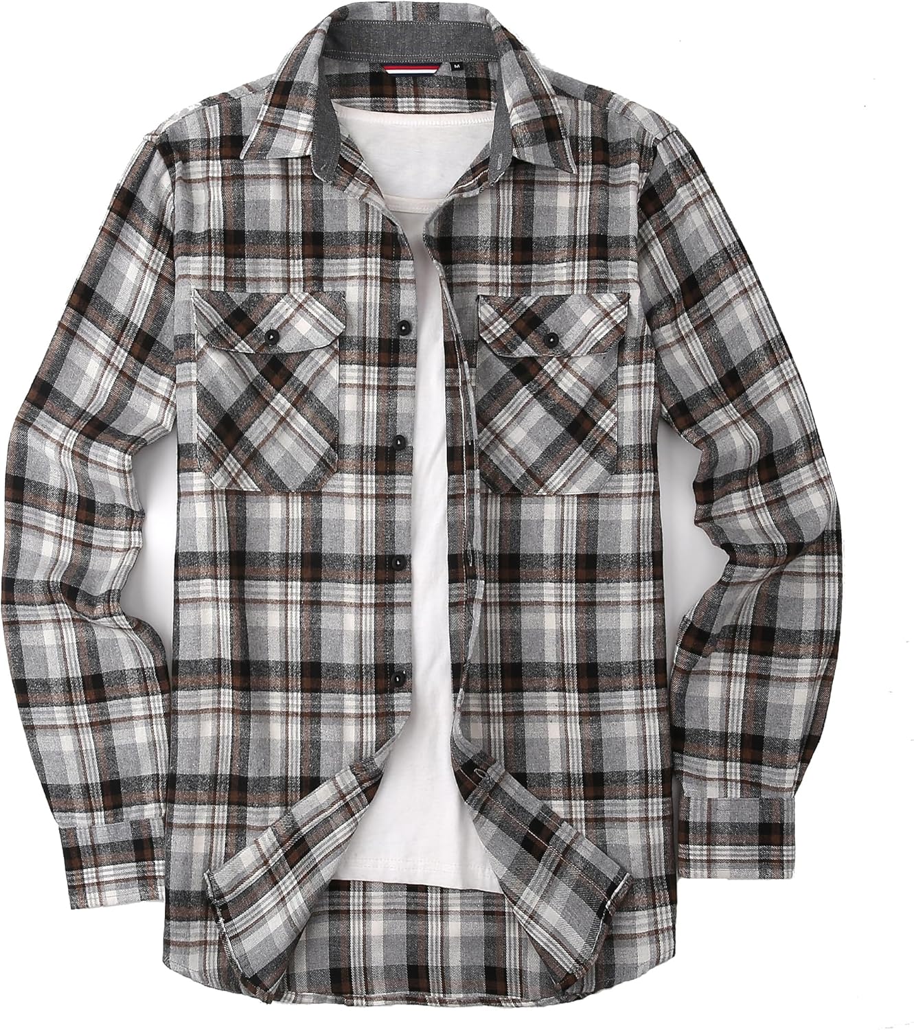 Alex Vando Men's Casual Plaid Flannel Shirt