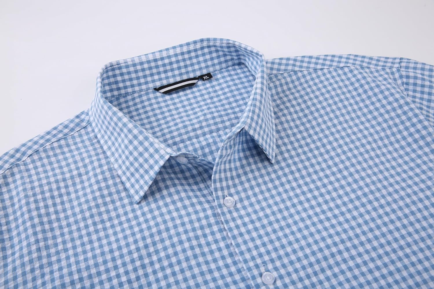 Alex Vando Mens Seersucker Dress Shirts Striped Business Casual Cotton Shirts for Men