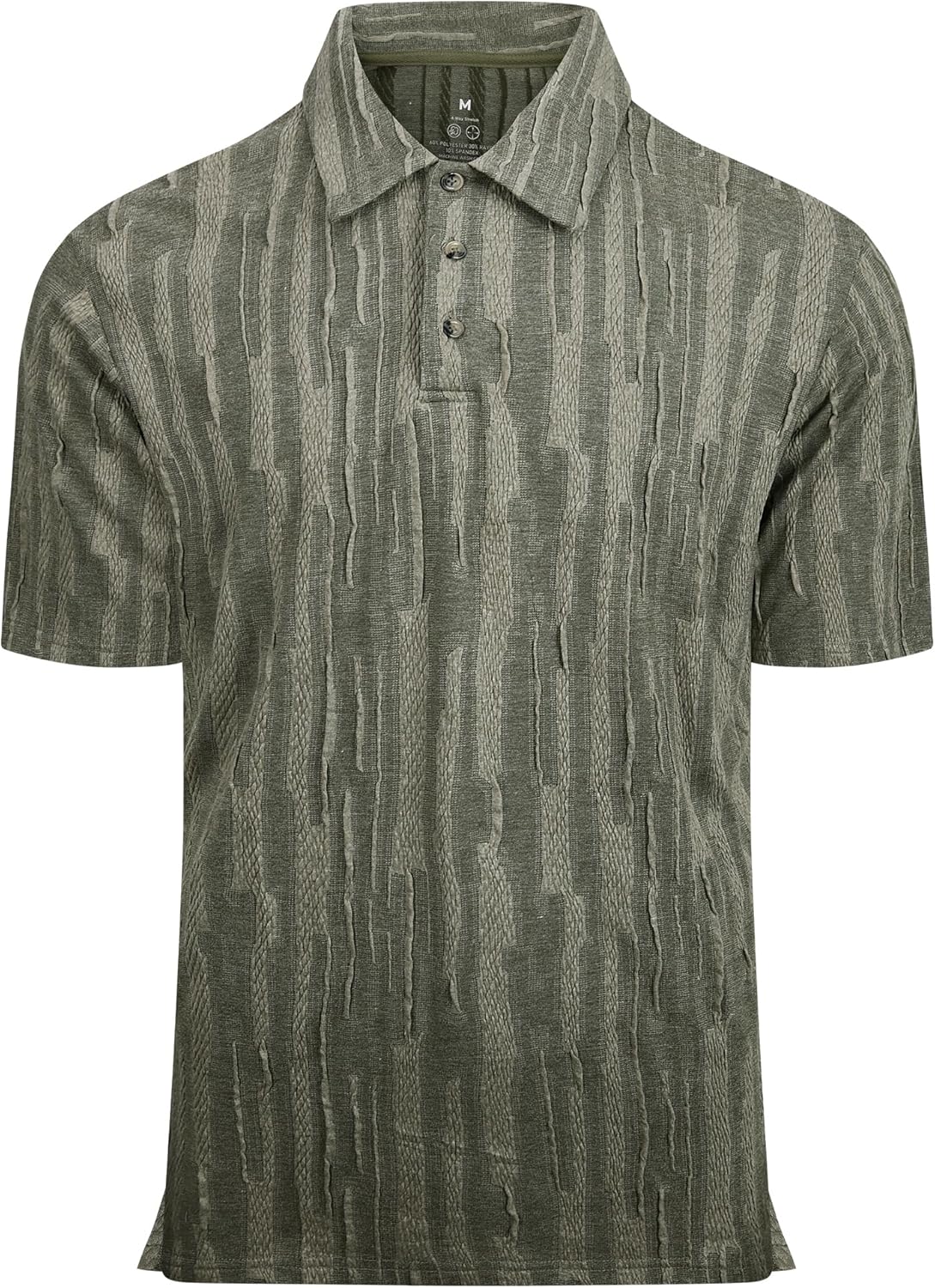 Alex Vando Mens Jacquard Kint Polo Shirts Short Sleeve Vintage Regular Fit Texture Knitted Polo Shirts with Collar