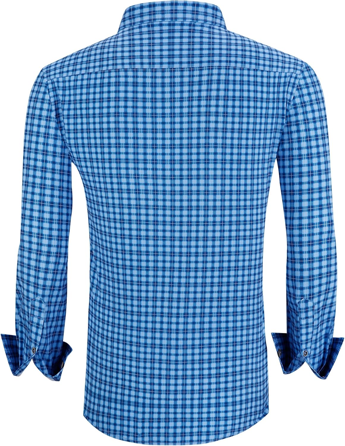 Alex Vando Mens Button Down Shirts Wrinkle Free 4-Way Stretch Print Business Casual Shirt