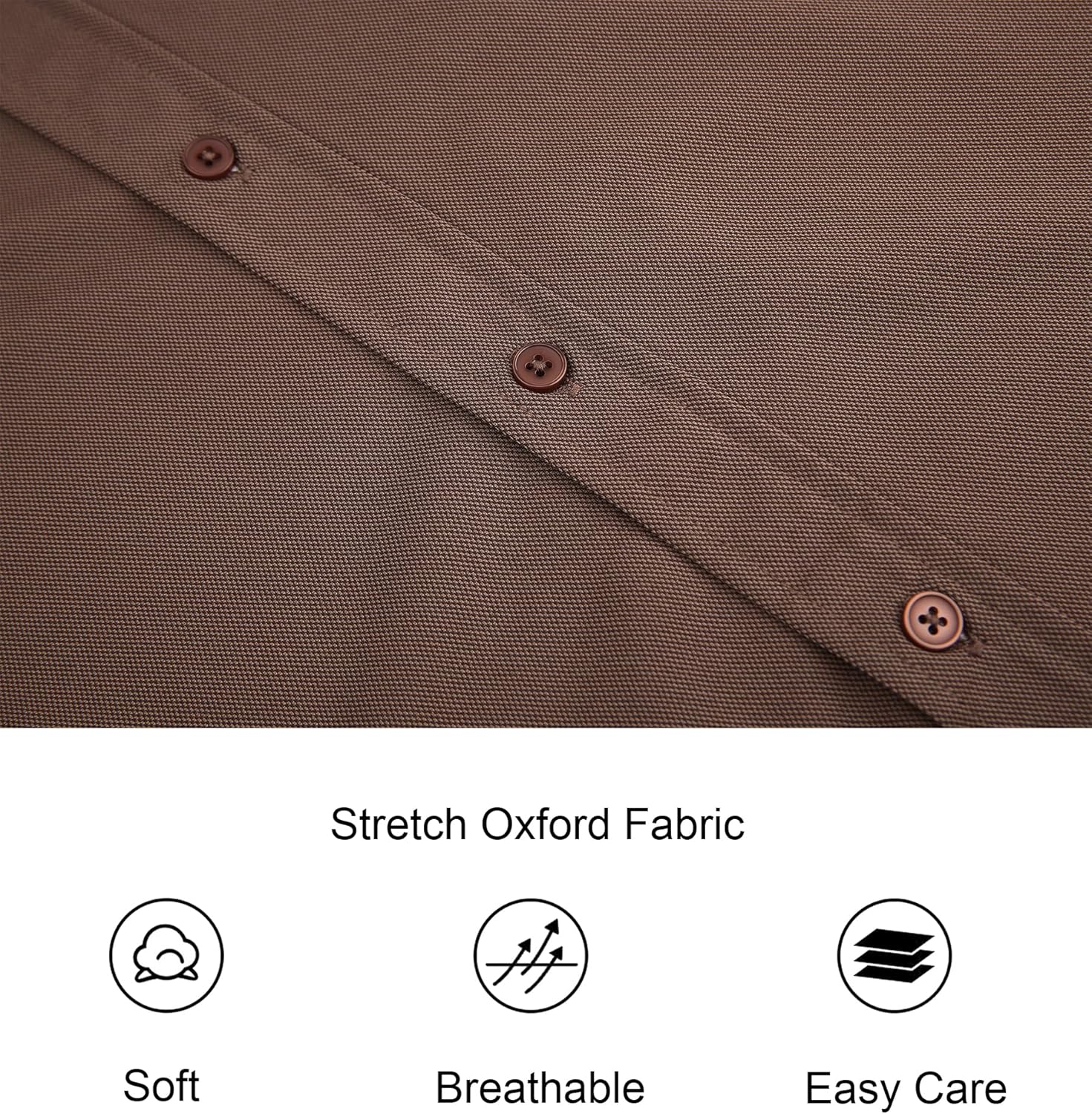 Alex Vando Mens Oxford Shirts Wrinkle Free Quick-Dry Casual Button Down Shirt