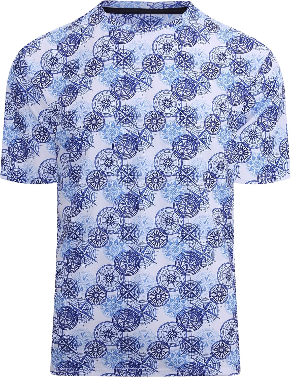 Alex Vando Mens Tie-Dye Printed 4-Way Stretch T-Shirts Short Sleeve Casual Shirt for Men