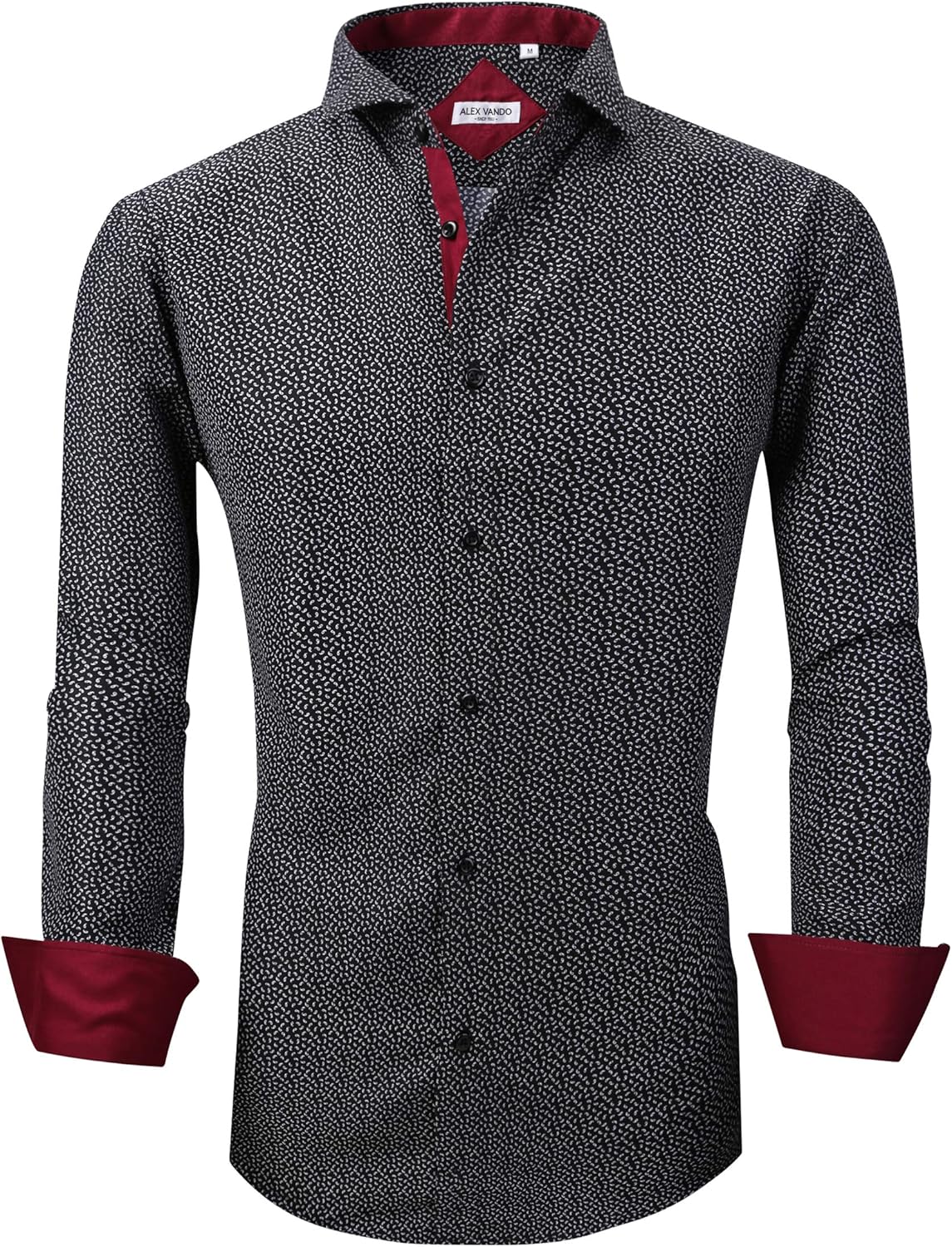 Alex Vando Mens Printed Dress Shirts Long Sleeve Regular Fit Button Down Shirt