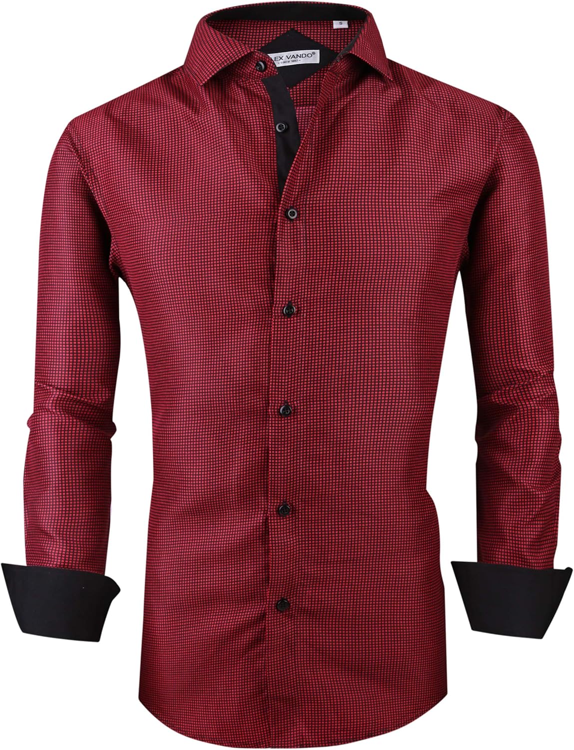 Alex Vando Mens Printed Dress Shirts Long Sleeve Regular Fit Button Down Shirt
