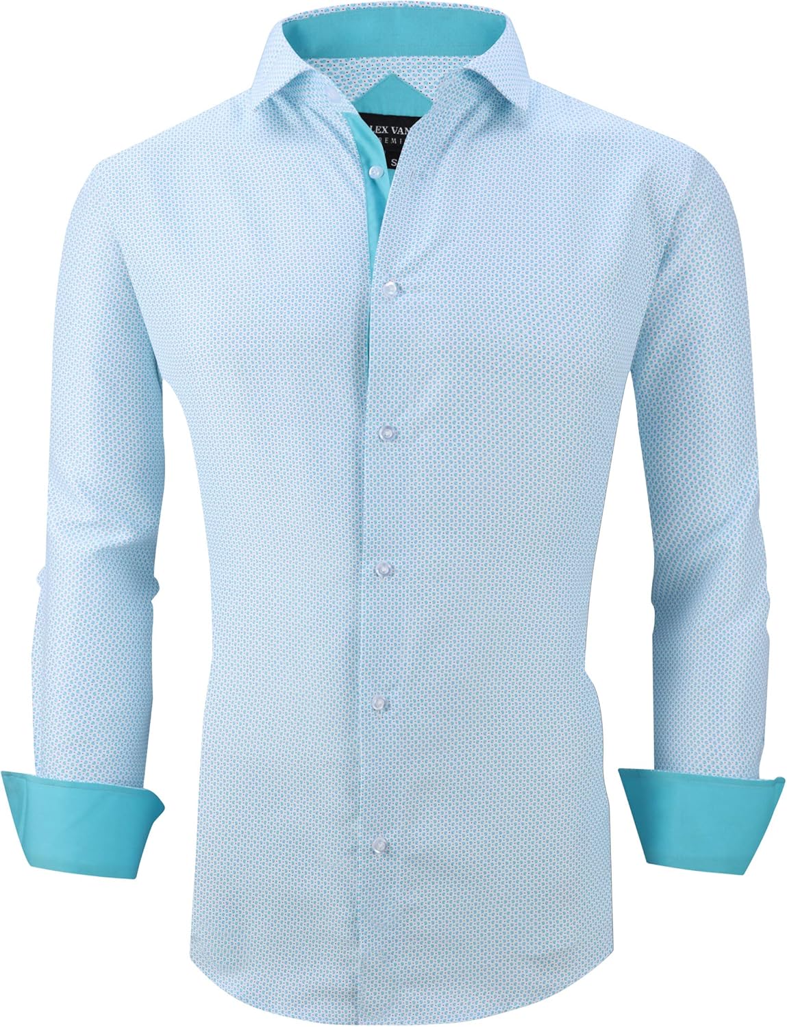 Alex Vando Mens Printed Dress Shirts Long Sleeve Regular Fit Button Down Shirt