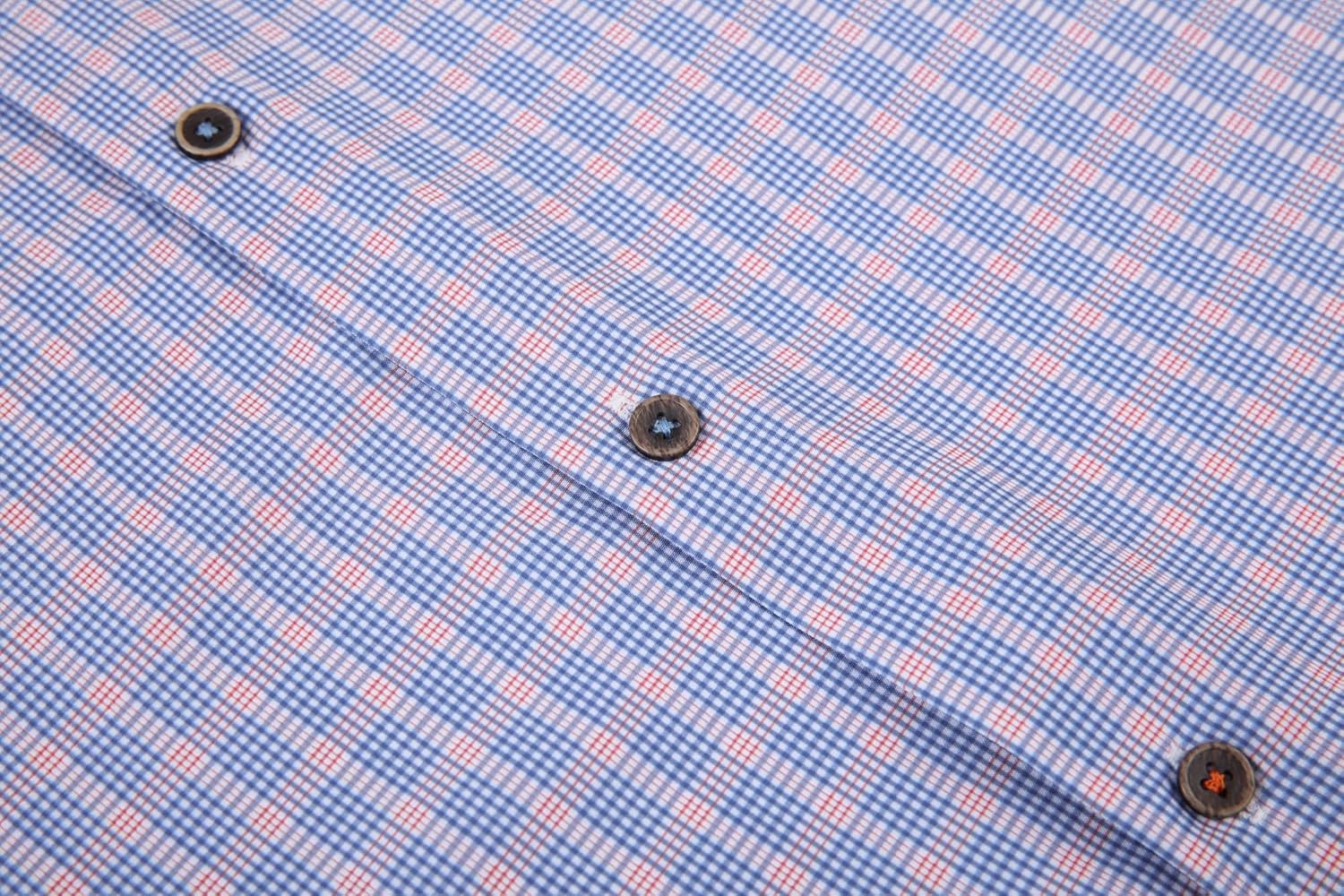 Alex Vando Mens Button Down Shirts Wrinkle Free 4-Way Stretch Print Business Casual Shirt