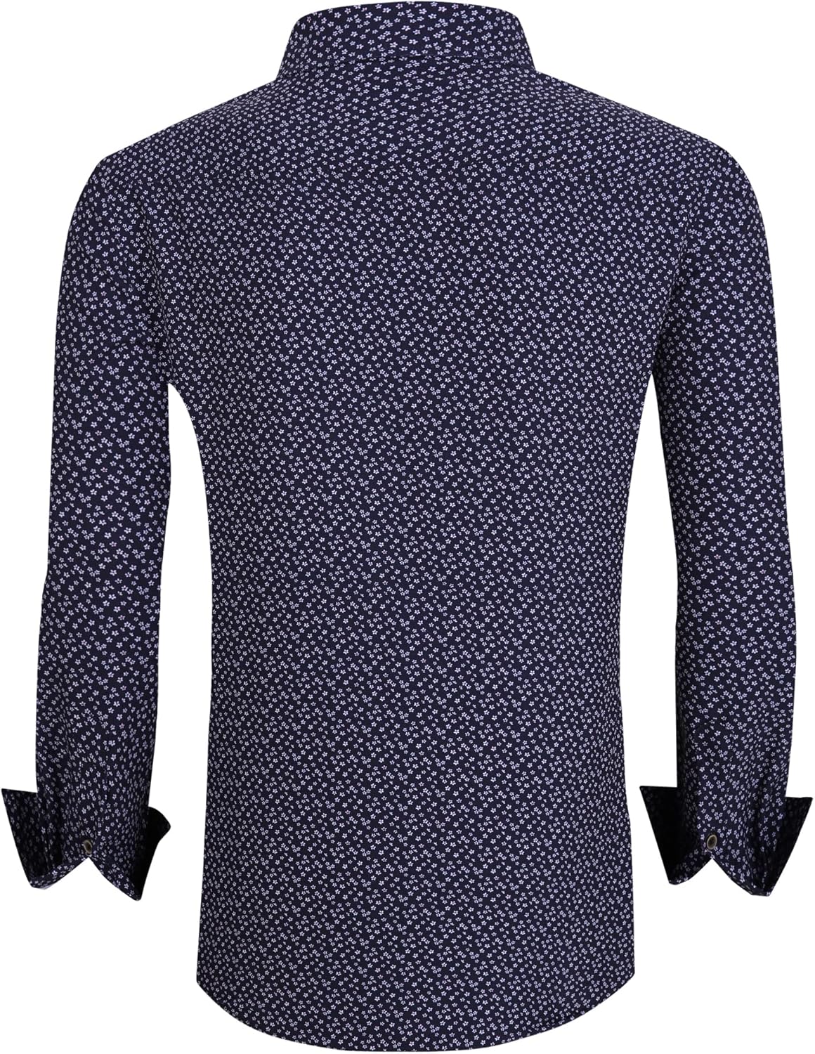 Alex Vando Mens Button Down Shirts Wrinkle Free 4-Way Stretch Print Business Casual Shirt