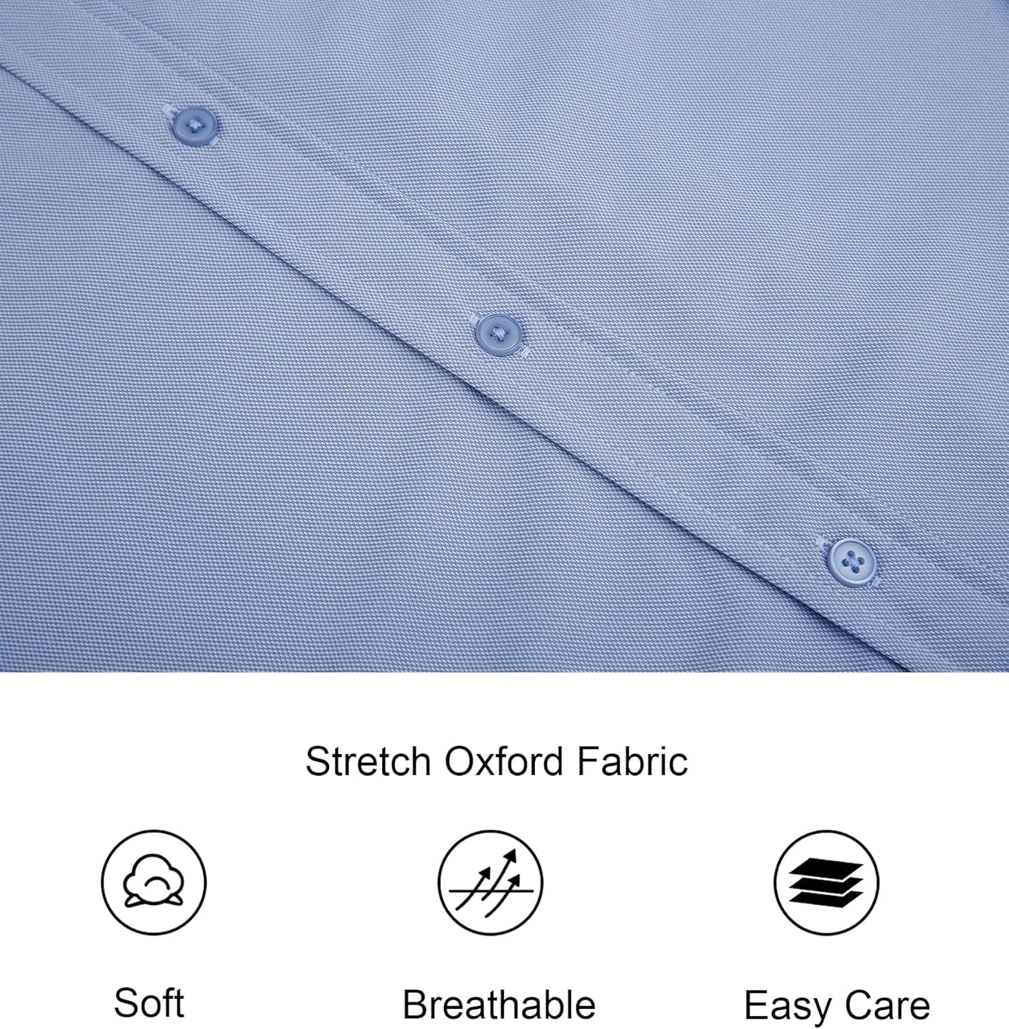 Alex Vando Mens Oxford Shirts Wrinkle Free Quick-Dry Casual Button Down Shirt