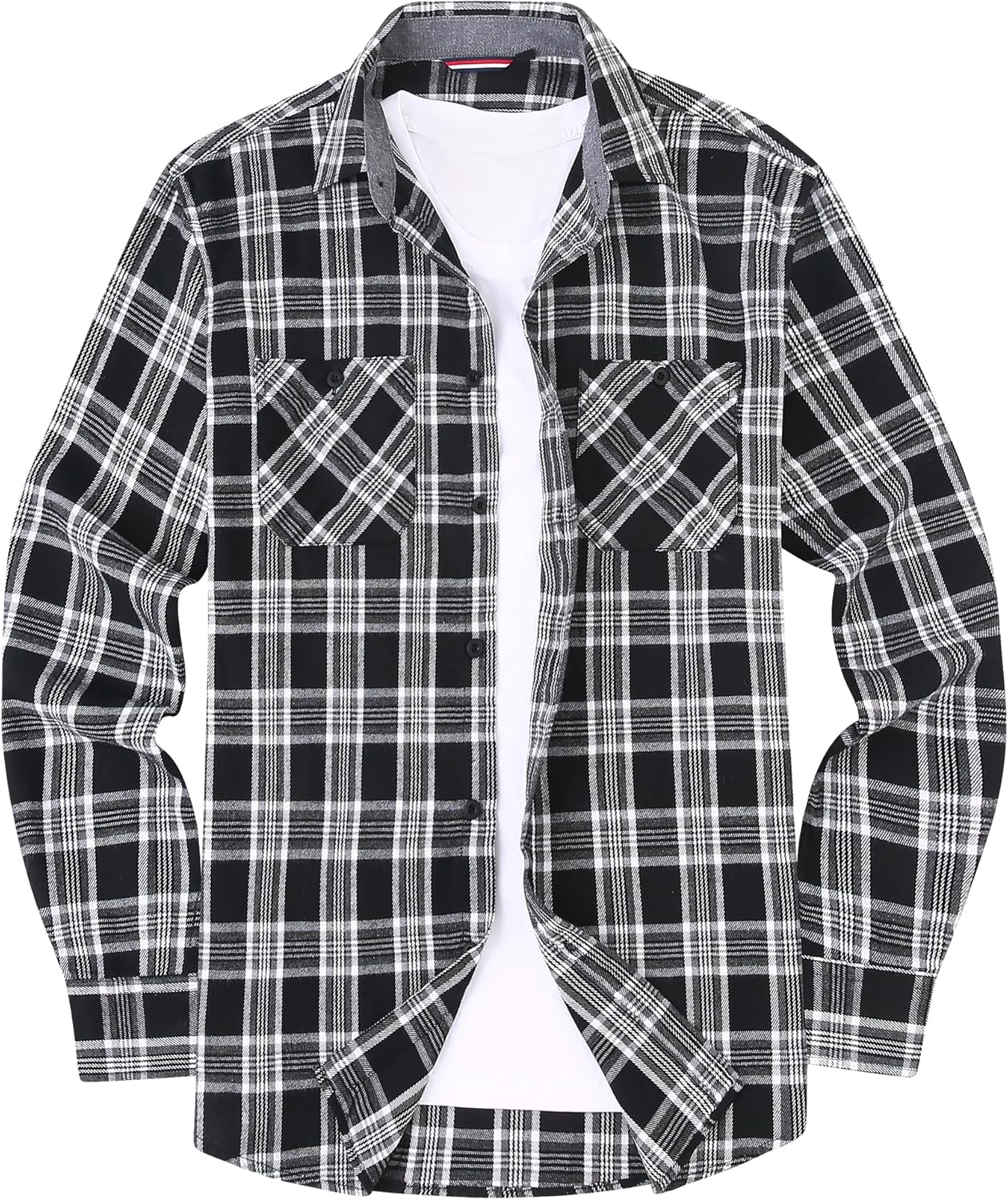 Alex Vando Men's Casual Plaid Flannel Shirt