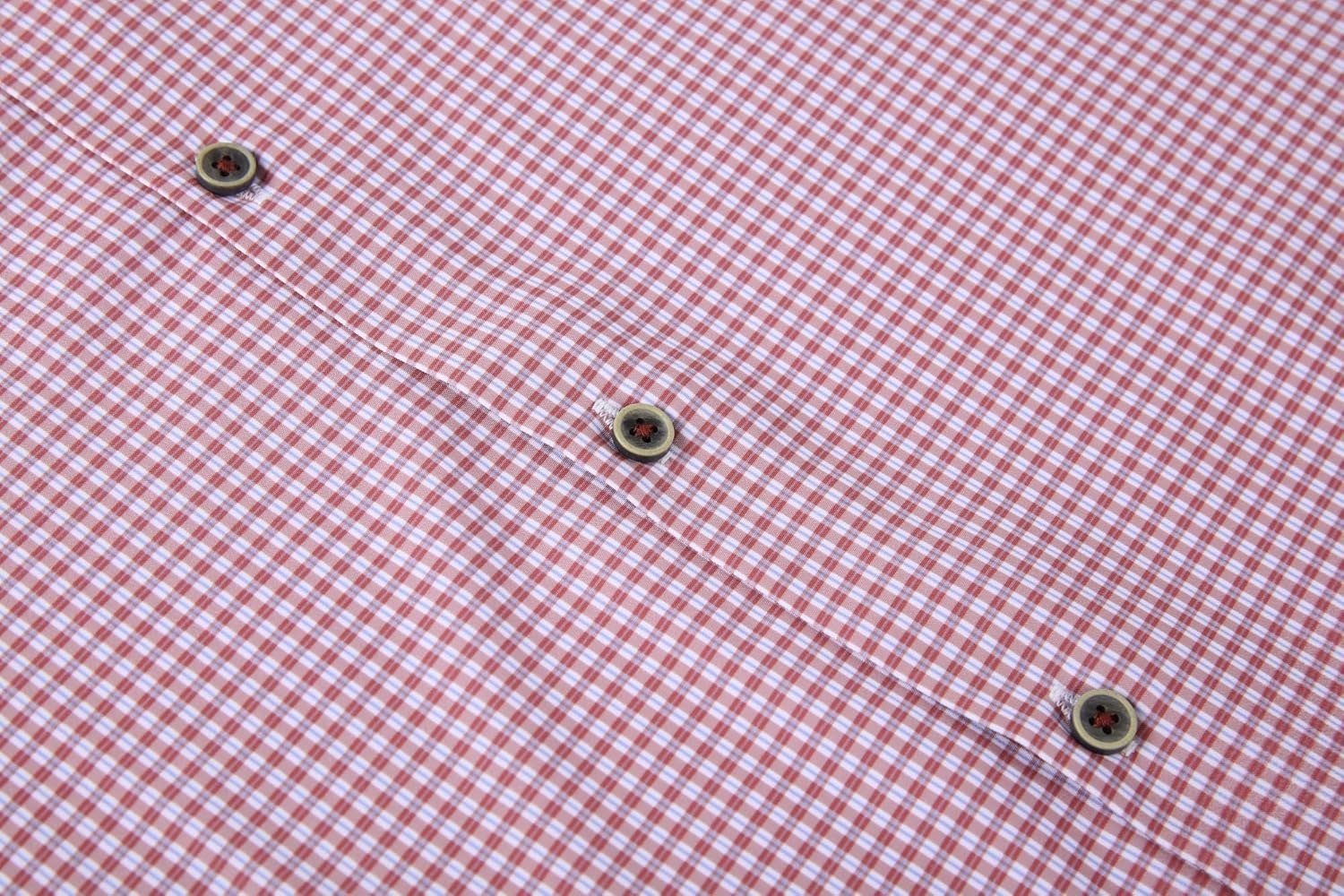 Alex Vando Mens Button Down Shirts Wrinkle Free 4-Way Stretch Short Sleeve Business Casual Shirt