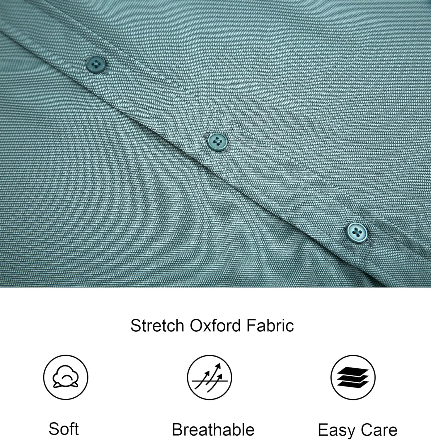 Alex Vando Mens Oxford Shirts Wrinkle Free Quick-Dry Casual Button Down Shirt