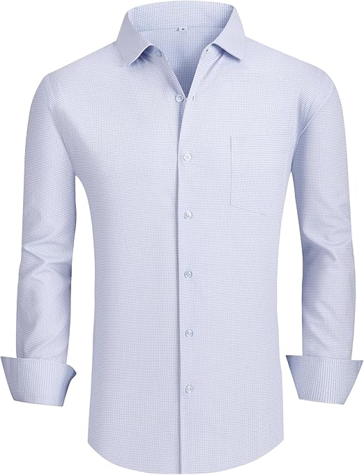 Alex Vando Mens Bamboo Dress Shirts Wrinkle Free Regular Fit Stretch Button Down Shirt