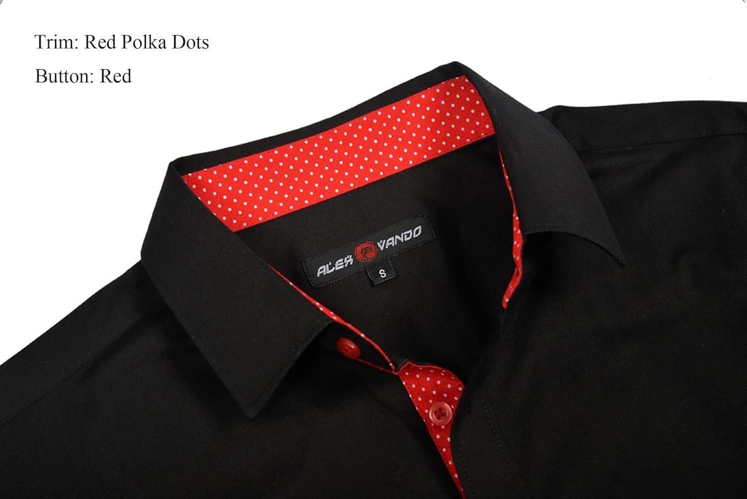Alex Vando  Sleeve Stretch Business Dress Shirts for Men