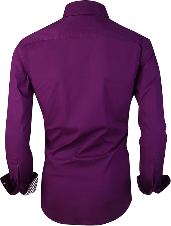 Alex Vando  Sleeve Stretch Business Dress Shirts for Men