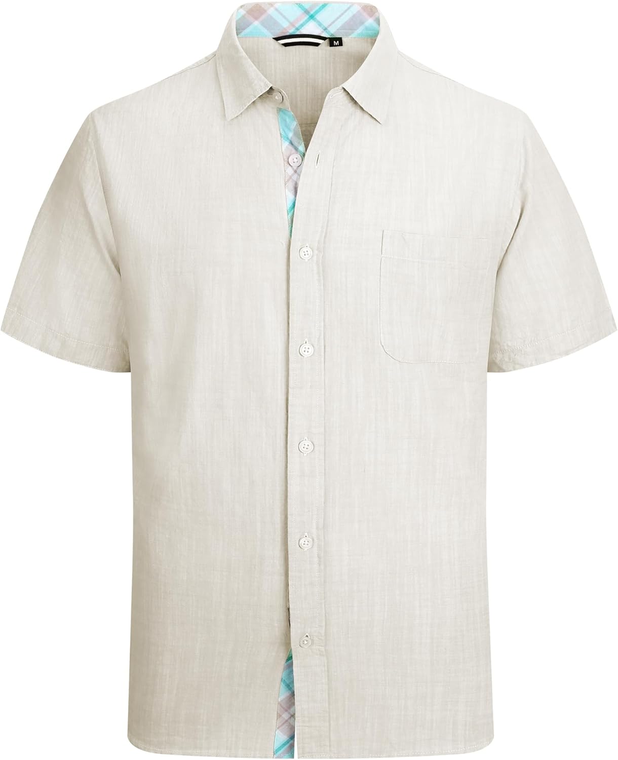 Alex Vando Mens Dress Shirts 4-Way Stretch Wrinkle Free Regular Fit Short Sleeve Men Button Down Shirt
