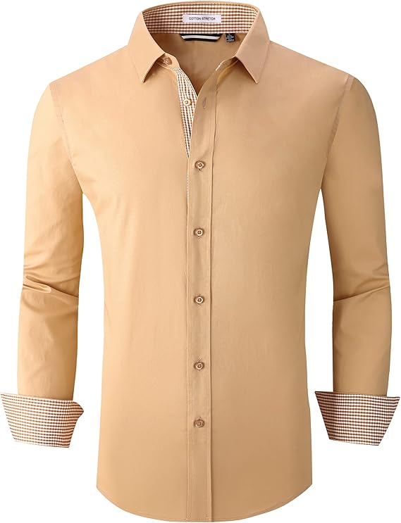 Alex Vando Mens Dress Shirts Regular Fit Long Sleeve Stretch Business Dress Shirts for Men